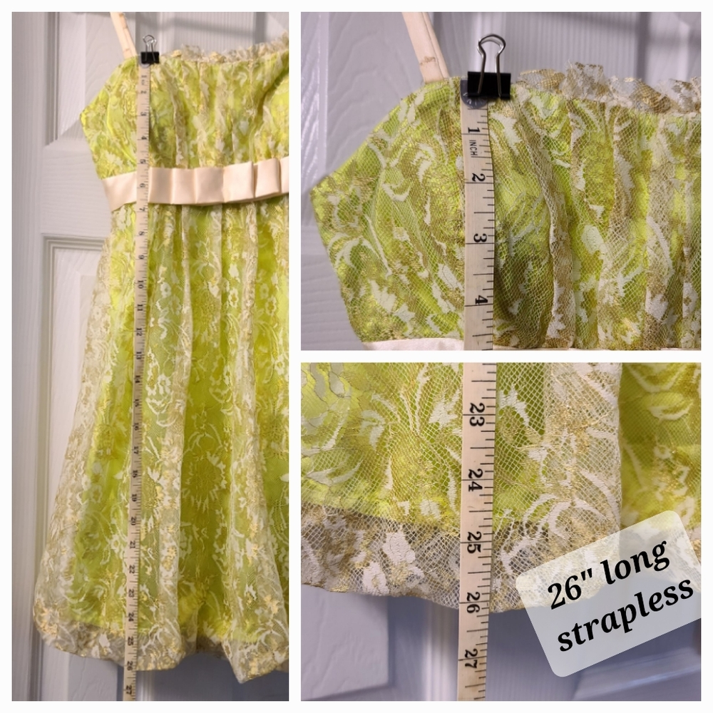 Light Green and Gold Lace Short Formal, Homecoming Fairy Dress
